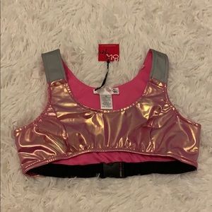 Pink Reflective Buckle Rave or Festival Top